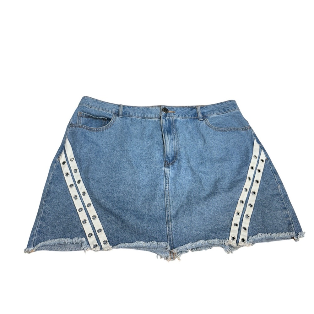 Forever 21 Plus Size Denim Mini Skirt Y2K Retro‎ Size 14